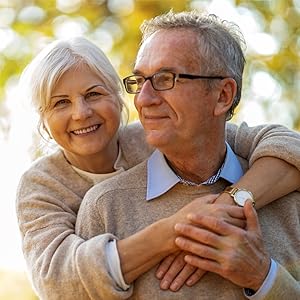 man and woman smiling