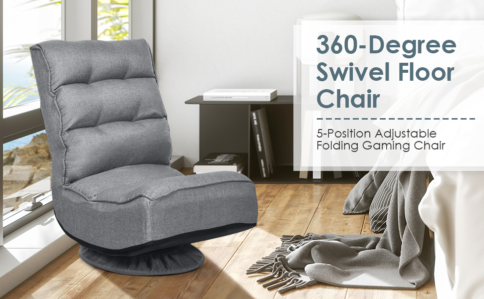 COSTWAY Folding Floor Chair, Adjustable 5Position Video
