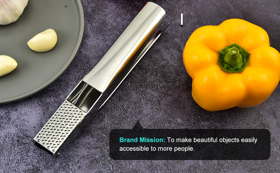 Garlic Press，Stainless Steel Garlic Crusher，No Peel