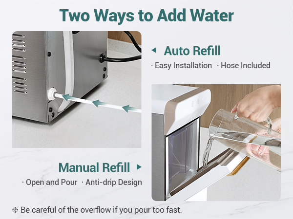 Two ways of adding water for your choice