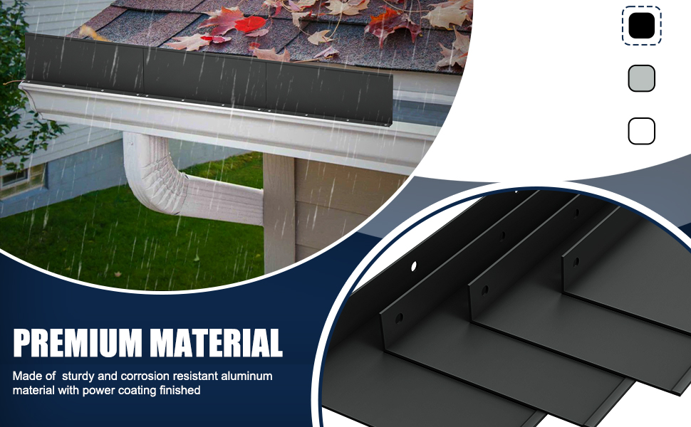 Pearwow Gutter Valley Splash Guard,Aluminum Rain Diverter Roofing