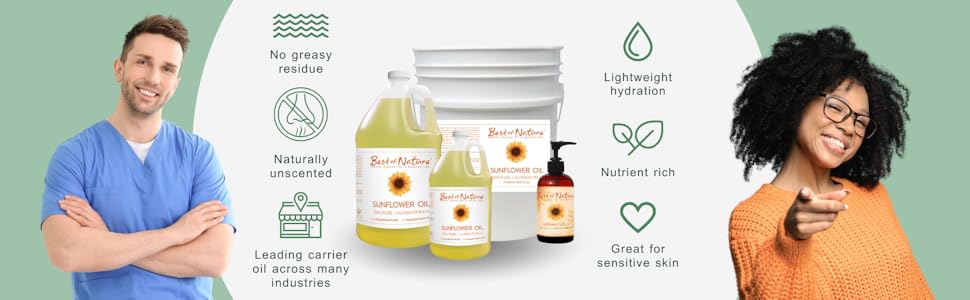 sunflower oil massage carrier natural non-greasy massage oil deep tissue soothing mature skin