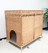 Amazon | Qonimm 猫トイレカバー 猫トイレ ラタン猫トイレ 猫
