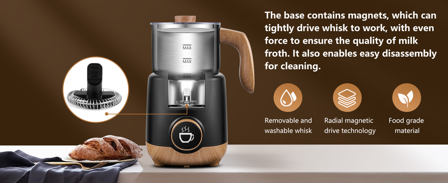 AMZCHEF 8in1 Automatic Milk Frother, 550 Watt, 600 ml