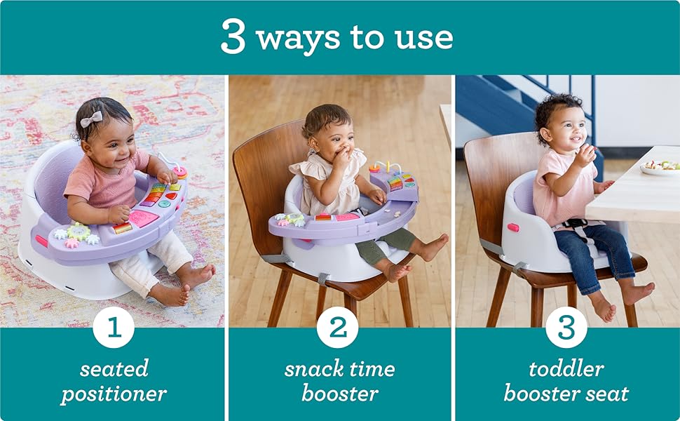 Infantino Music and Lights 3 in 1 Discovery Seat and Booster - Lavender