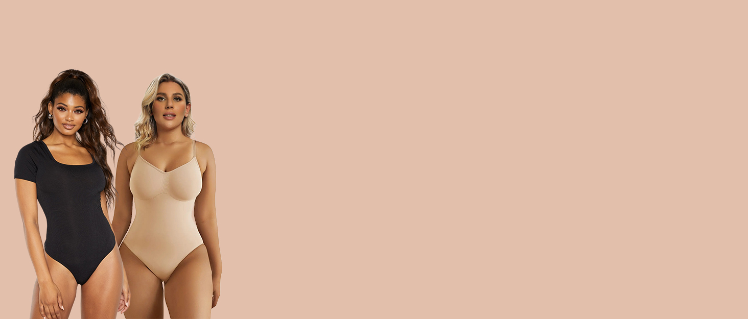 SHAPERX BodyHugging Tshirt Bodysuit Tops for Women Soft Cresw Neck