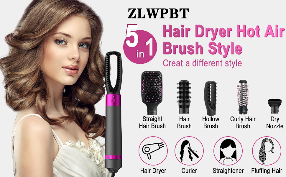 Hair Dryer Brush 5 in 1 Hair Dryer Hot Air Brush Style