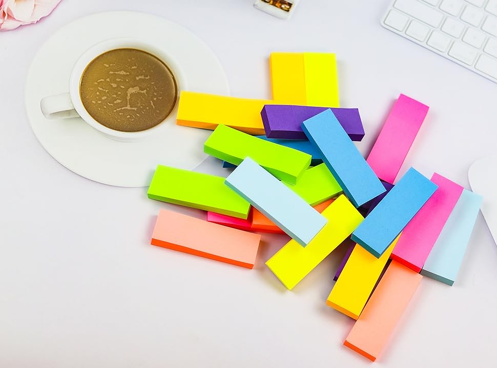 (24 Pack) Sticky Notes 1 x 3 in, 8 Colors Post Self Sticky