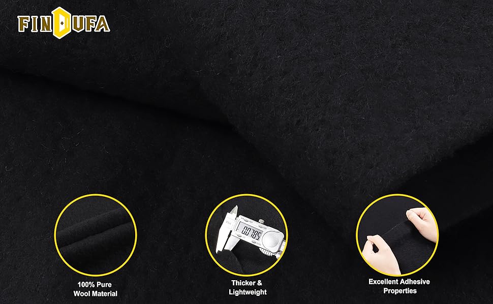 18" x 39" Wool Craft Felt Fabric, Merino Pure Wool Sheets