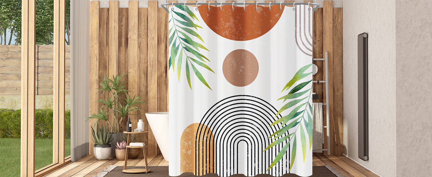 TOENGS Boho Shower Curtains for Bathroom Black and White