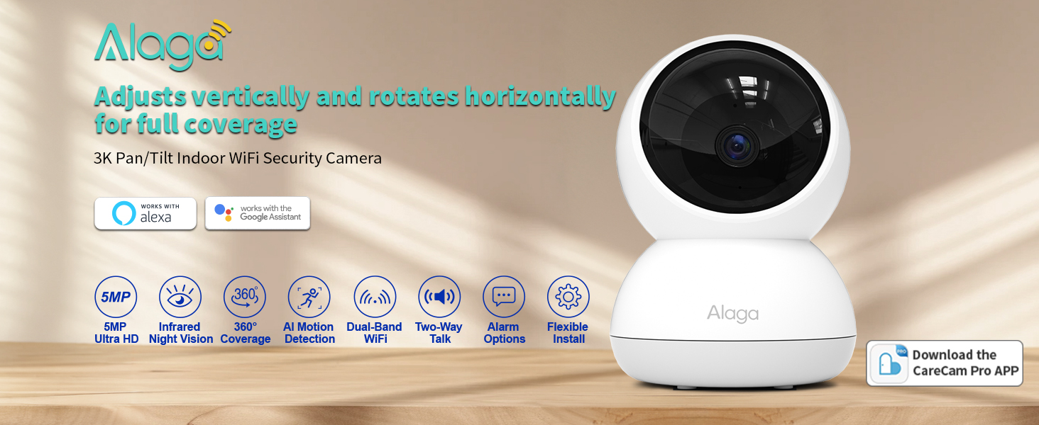 Alaga 3K 5MP Indoor Security Camera