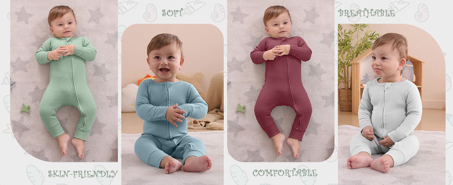 Long Sleeve Cotton Pajamas Footless Baby Bodysuits