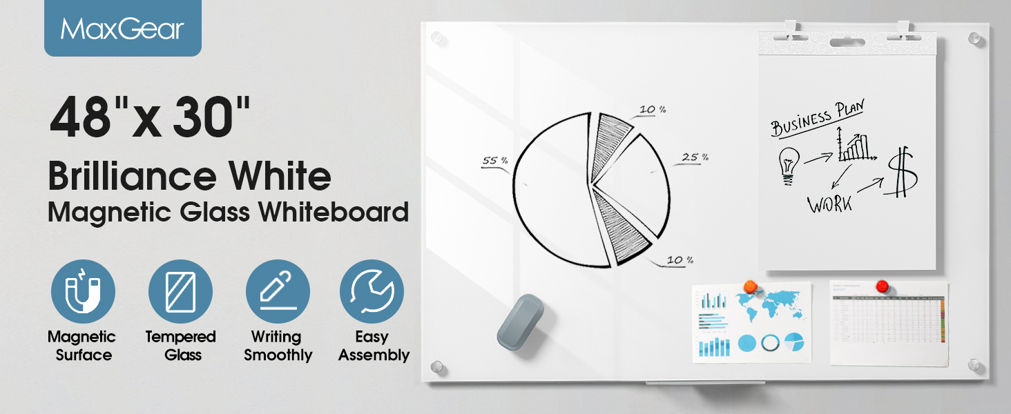 magnetic glass dry erase board