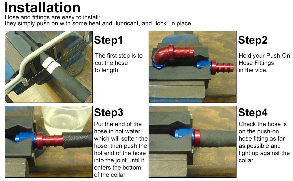 EVIL ENERGY 6AN to 3/8 Barb Push Lock Hose End Fitting 90
