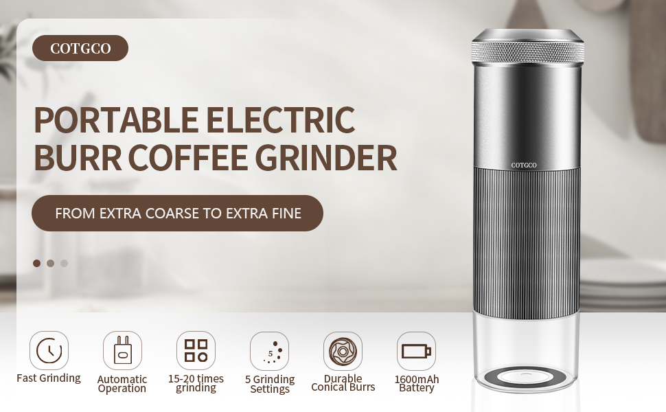 COTGCO CGM020 Electric Coffee Cone Mills, Aluminum, Silvery 15 1