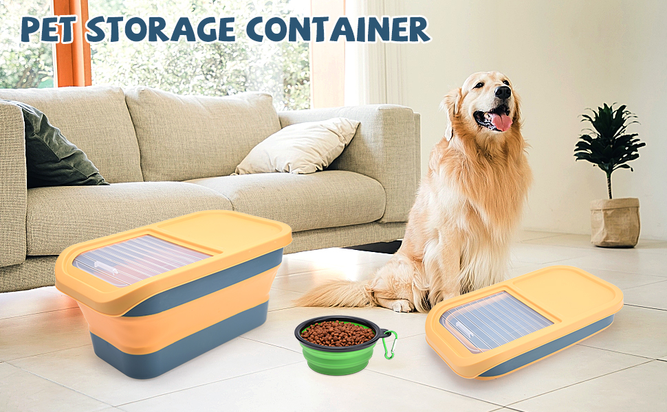 Pet Supplies Jspupifip 13 LB Collapsible Dog Food Storage Container