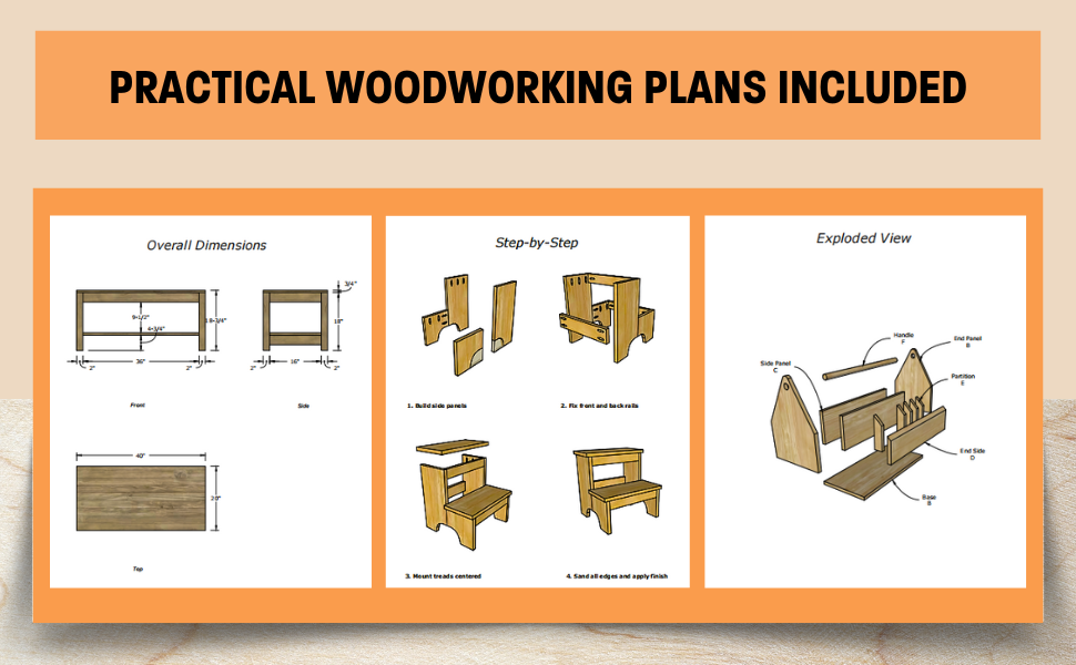 Woodworking Projects for Beginners: Simple, Practical Projects, with Step-by-Step Guide and Instructions on Basic Tools 7 woodworking for beginners