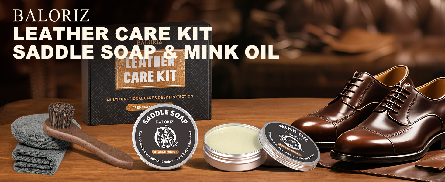 LEATHER CARE KIT SADDLE SOAP & MINK OIL