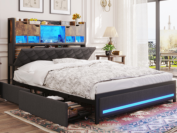 Zahusmページ Amazon.com: busyaeh Floating Bed Frame Queen, Floating Queen