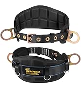 TRSMIMA Safety Harness Climbing Belt - Black Body Fall Protection Men Roof Tree Work Waist-Tongue...