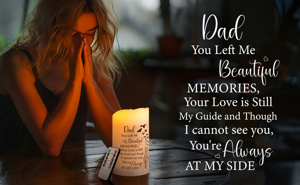 HN HAIINAA Flameless Memorial Candle, Real Wax LED Light