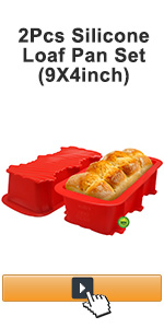 2Pcs silicone loaf pan set
