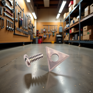 A workshop bench with various automotive tools and a product in the center.