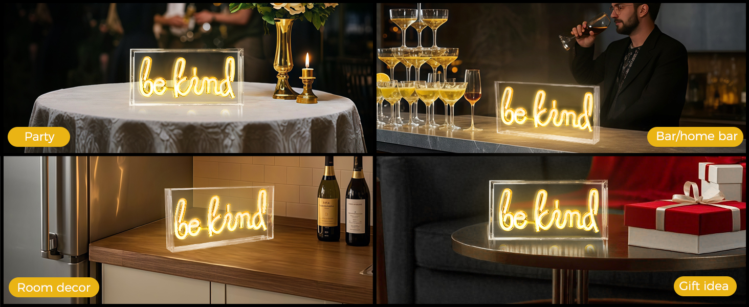 USB LED Desk Lightbox be kind Sign