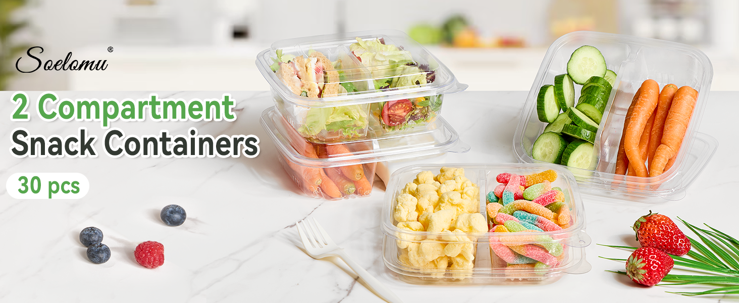 2 compartment snack containers