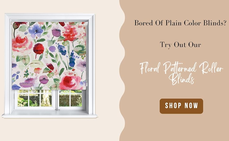 Lister Cartwright blackout Roller Blinds Floral Winter Pattern Cut to