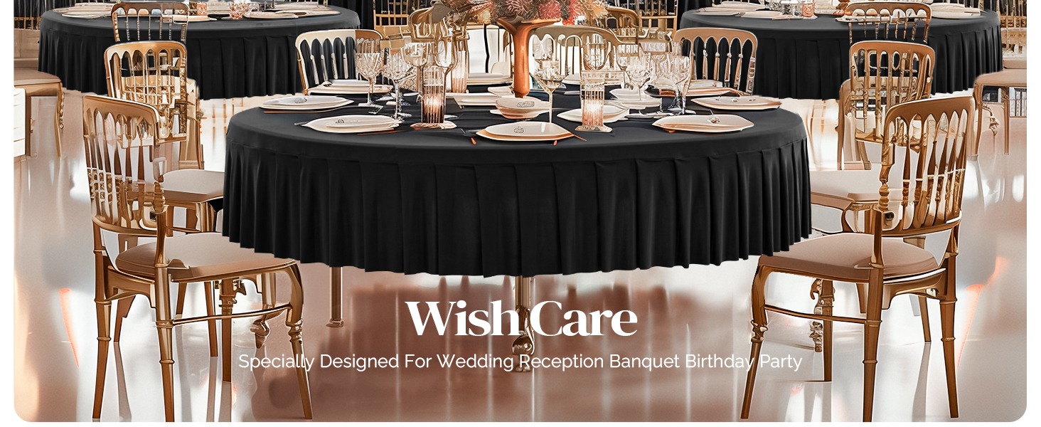 6 Pack Black Spandex Round Tablecloths for 60 inch Table