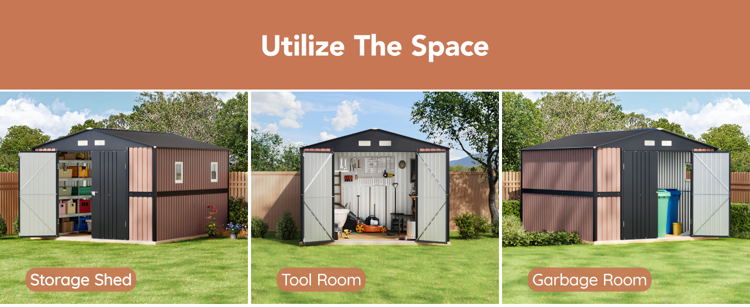  10X12X7.5 FT Outdoor Metal Storage