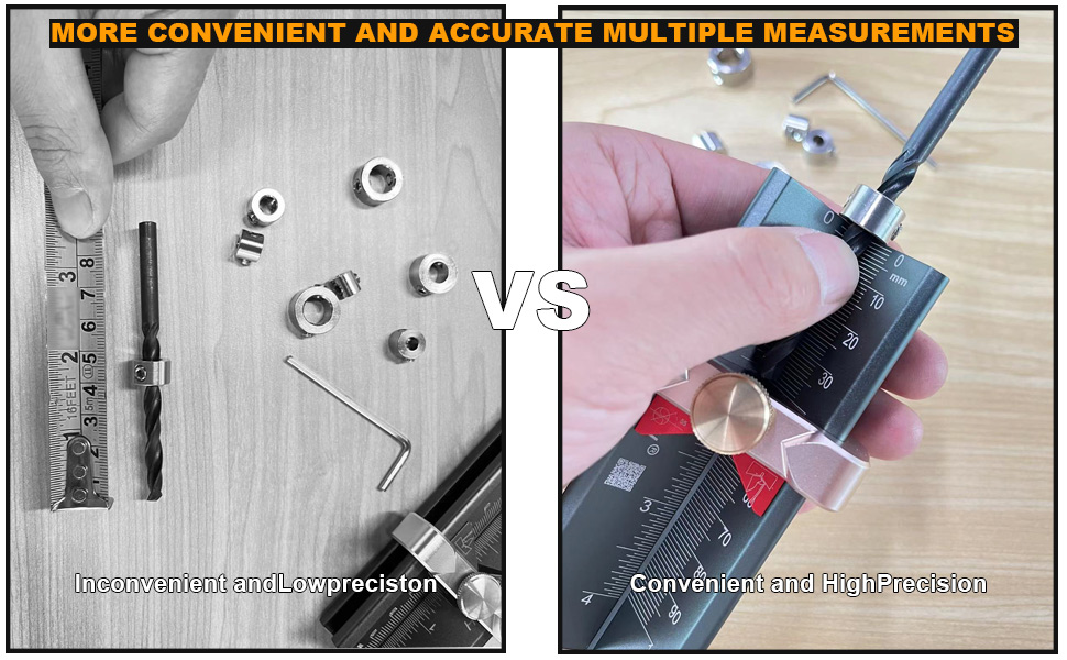 Drill Depth Measuring Gauge 3 in 1 Multifunction Depth Gauge Drill Stop