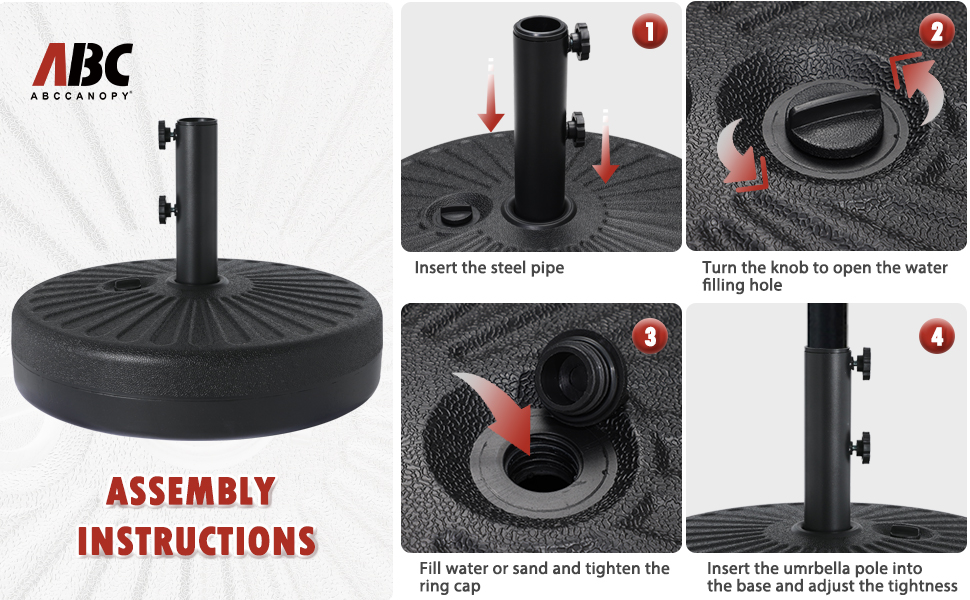 ABCCANOPY Heavy Duty 35lbs Patio Umbrellas Base with