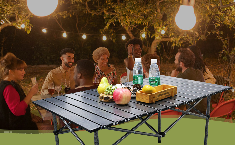 BOMOOMOO Camping Portable Folding Tables & 4Pcs Chairs Set