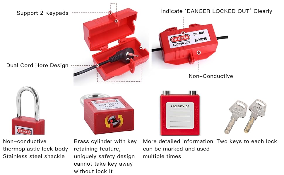 Amazon.com: Lockout Tagout Kit Safety Electrical Loto, Clamp