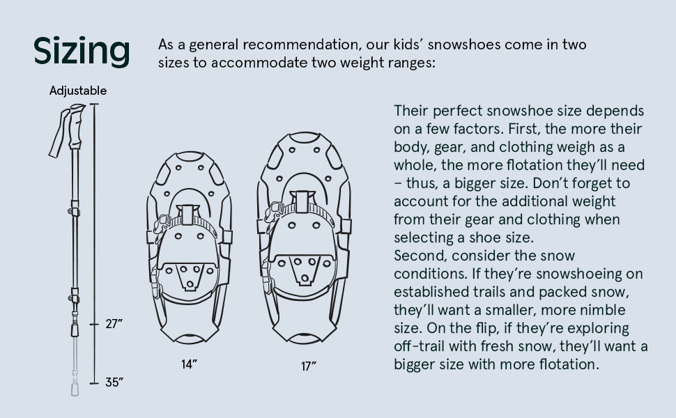 Retrospec Drifter Kids Snowshoes Bundle With Trekking Poles