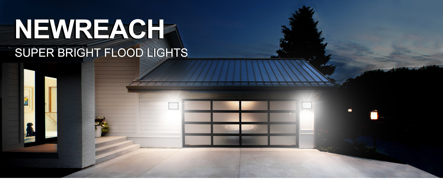 50W LED Flood Light, 6000LM Outdoor Security Lights IP66 Waterproof 6500K