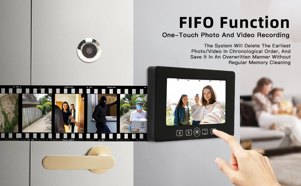 Digital Peephole Door Viewer 4.3 Inch Screen, 90° Wide Angle, Home