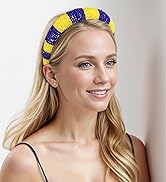 Gmmidea Beaded Rhinestone Headband for Women Girls Fashion Sparkly Crystal Headband Bling Thick P...
