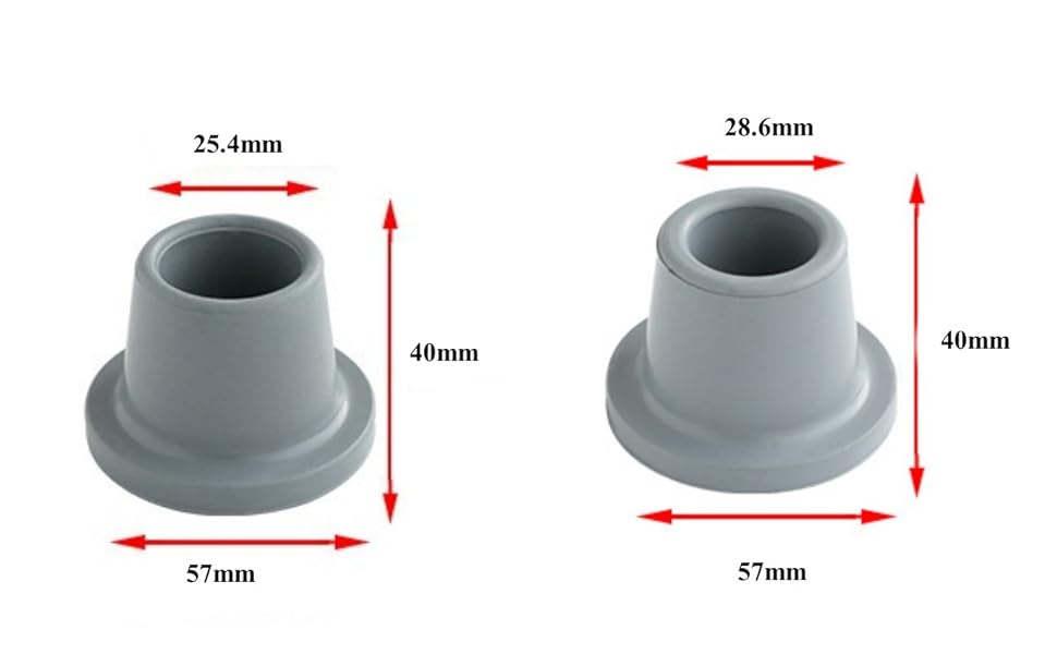 Shower Chair Tips Replacement Heavy Duty (4 Pack, Gray, 1 1