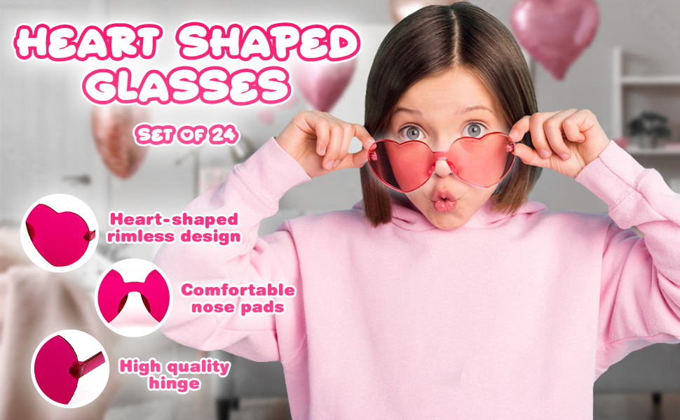 Heart Shaped Glasses 24 pk.