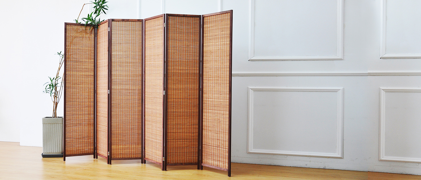 furnnylane 6 panel bamboo room divider