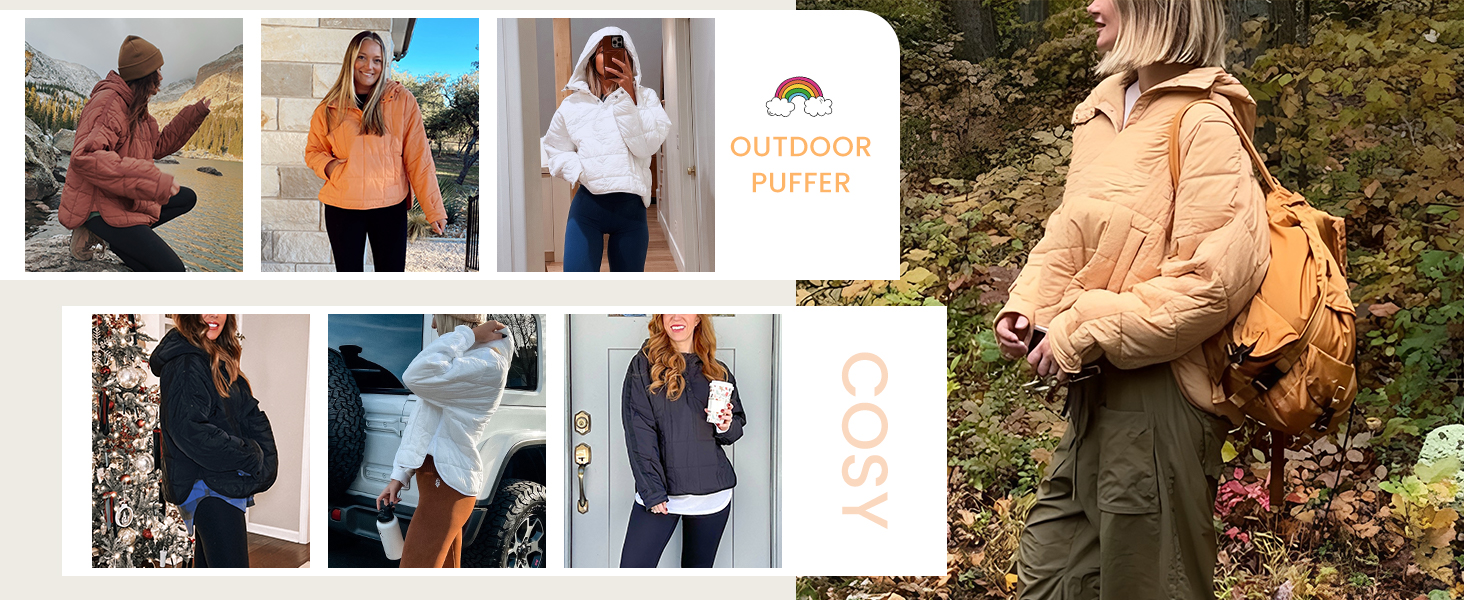 Hooded Puffer Pullover jacket women winter fashion amebelle 