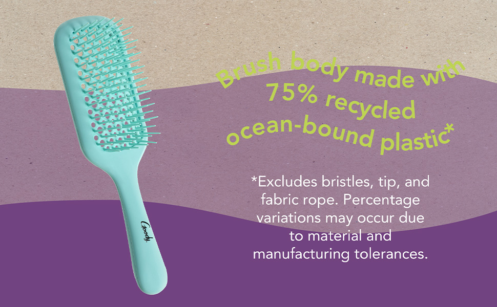 GOODY Vented Paddle Brush,Teal Detangler Comb for