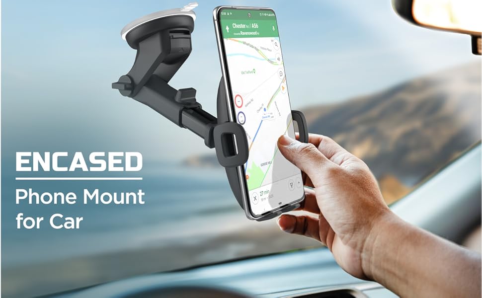 Encased Car Phone Holder, Adjustable Vehicle Dock Holder for Samsung