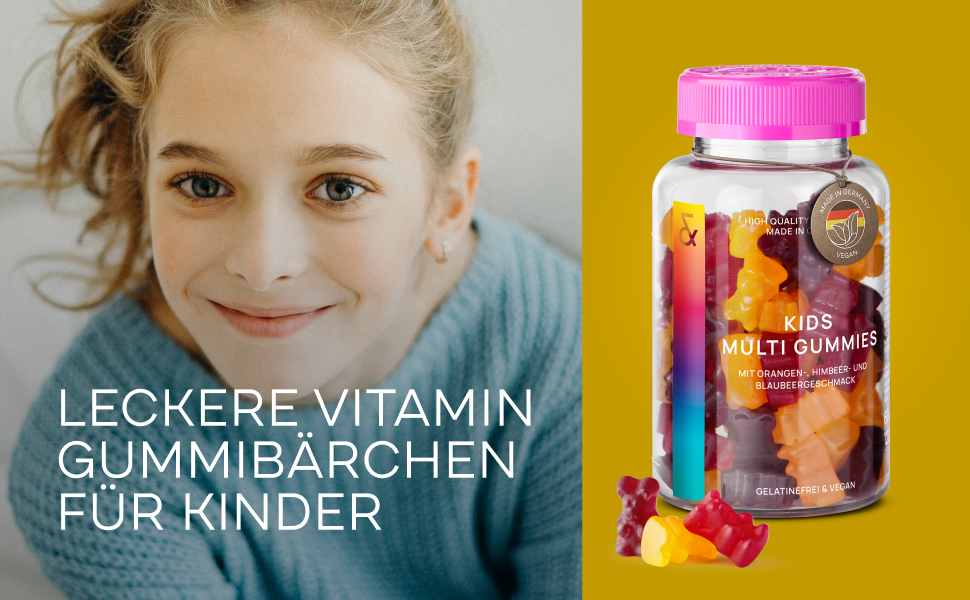 Kids Multi Gummies zuckerfrei - leckere Vitamin Gummibärchen für Kinder ...