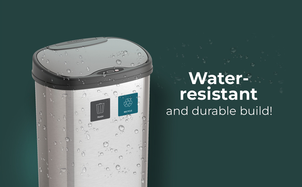 Ninestars DZT5013R Touchless Stylish Motion Sensor Dustbin with Lid