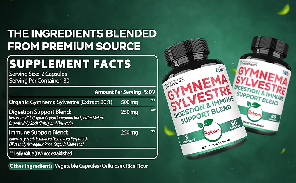 Organic Gymnema Sylvestre, Berberine HCl, Organic Ceylon Cinnamon Bark