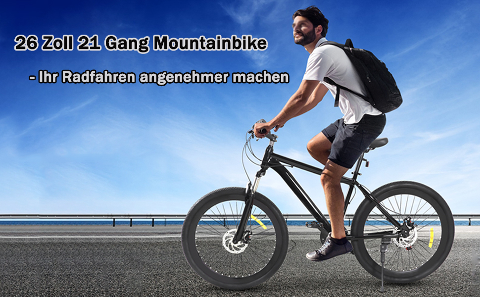 26 Zoll Mountainbike, 21 Gang Fahrrad Rennrad Bike Fahrräder ...